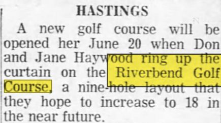 Riverbend Golf Course - Jun 7 1964 Opeing Article